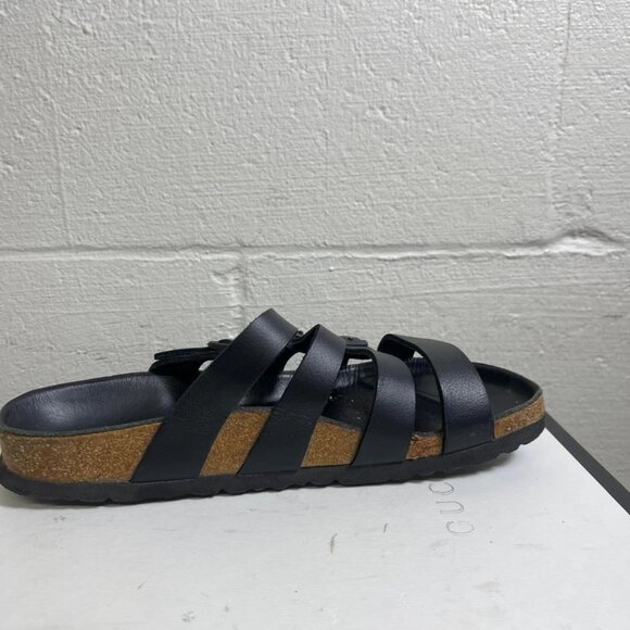 Birkenstock Delmas Black Leather Strappy Sandals Slides Slip On 39 EU/8 US - Picture 2 of 12